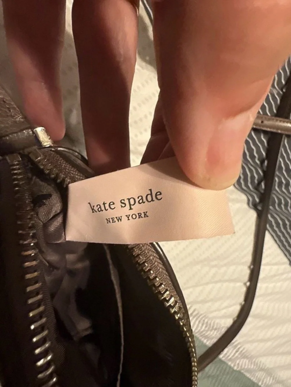 kate spade metallic taupe dome crossbody bag